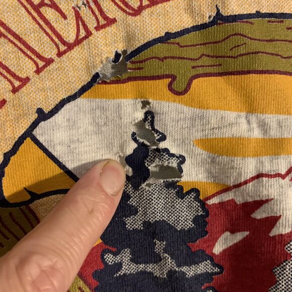 Vintage T-Shirt Tee Short Sleeve Cotton Jeep Large Flawed Grunge - Picture 3 of 6